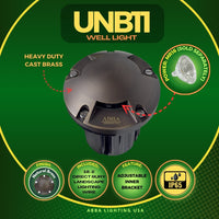 Outdoor Landscape Lighting LED 12V Low Voltage UNB11 4x/8x/12x Package Cast Brass Round Tri-Directional 12V Low Voltage LED In-ground Light with 3W 3000K Bulb