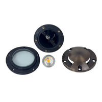 Outdoor Landscape Lighting LED 12V Low Voltage UNB10 4x/8x/12x Package Cast Brass Round Bi-Directional 12V Low Voltage LED In-ground Well Light with 3W 3000K Bulb
