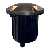 Outdoor Landscape Lighting LED 12V Low Voltage UNB11 4x/8x/12x Package Cast Brass Round Tri-Directional 12V Low Voltage LED In-ground Light with 3W 3000K Bulb