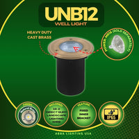 Outdoor Landscape Lighting LED 12V Low Voltage UNB12 Cast Brass 12V Low Voltage Round LED In-ground Well Light IP65 Waterproof