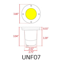 Outdoor Landscape Lighting LED 12V Low Voltage UNF07 Fiber Glass 12V Low Voltage Round LED In-ground Well Light IP65 Waterproof