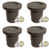 UNF07 4x/8x/12x Package Fiber Glass Low Voltage Round LED In-ground Well Light IP65 Waterproof 5W 3000K Bulb