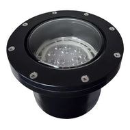 UNF08 Fiber Glass 12V Low Voltage Commercial LED In-ground Well Light IP65 Waterproof PAR36 Socket - Black / None