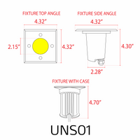 Outdoor Landscape Lighting LED 12V Low Voltage UNS01 4x/8x/12x Package 12V Low Voltage LED In-Ground Well Light Square Stainless Steel Landscape Lighting Waterproof with 5W 3000K Bulb