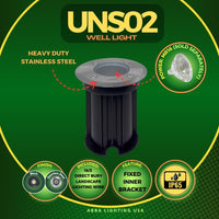 Outdoor Landscape Lighting LED 12V Low Voltage UNS02 4x/8x/12x Package Waterproof In-Ground 12V Low Voltage LED Underground Light Landscape Lighting with 5W 3000K Bulb