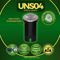 Outdoor Landscape Lighting LED 12V Low Voltage UNS04 Stainless Steel Bi Directional Two Slit In-Ground 12V Low Voltage LED In Ground Landscape Lighting