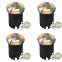 UNS05 4x/8x/12x Package Stainless Steel Tri Directional Three Slit In-Ground Low Voltage LED In Ground Landscape Lighting 5W 3000K Bulb
