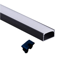 AP46M Rectangular Rail 8 ft Aluminum Channel 10 Pack LED Strip Light Cover End Caps