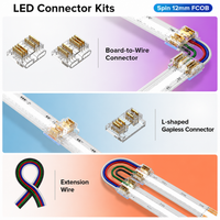 Outdoor Landscape Lighting LED 12V Low Voltage 5-Pack SLD 5-Pin Low-Voltage for RGBW COB Dotless Strip Light Connectors 12mm