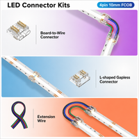 Outdoor Landscape Lighting LED 12V Low Voltage 5-Pack SLD 4-Pin Low-Voltage for RGB COB Dotless Strip Light Connectors 10mm
