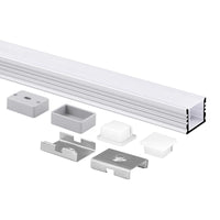 BN265 Square Surface-Mount 8 ft Aluminum Channel 10 Pack LED Strip Light Cover End Caps Waterproof IP65
