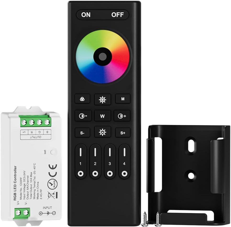 RGB Wifi LED Controller With RF Touch Remote For SMD5050 & 3528 LED Strips - DC12-24V, 4A Per Channel, For Android/iOS Use - Foto 10