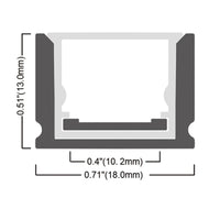 BN265 Square Surface-Mount 8 ft Aluminum Channel 10 Pack LED Strip Light Cover End Caps Waterproof IP65