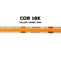 Outdoor Landscape Lighting LED 12V Low Voltage SLD04 16ft/32ft/82ft Dotless Single Color Linear 3.05W/ft for 8mm | 4.27W/ft for 10mm LED Strip Lights Low Voltage FCOB DC24V Tape Light 1800K Yellow Amber 8mm IP20 5M (16.5ft) - 8mm 384LED M 3.05W ft Indoor IP20