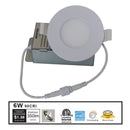 3" Trim LED Recessed Lighting, 3CCT 3000K/4000K/5000K, Slim Round, Dimmable LED Ceiling Light - White