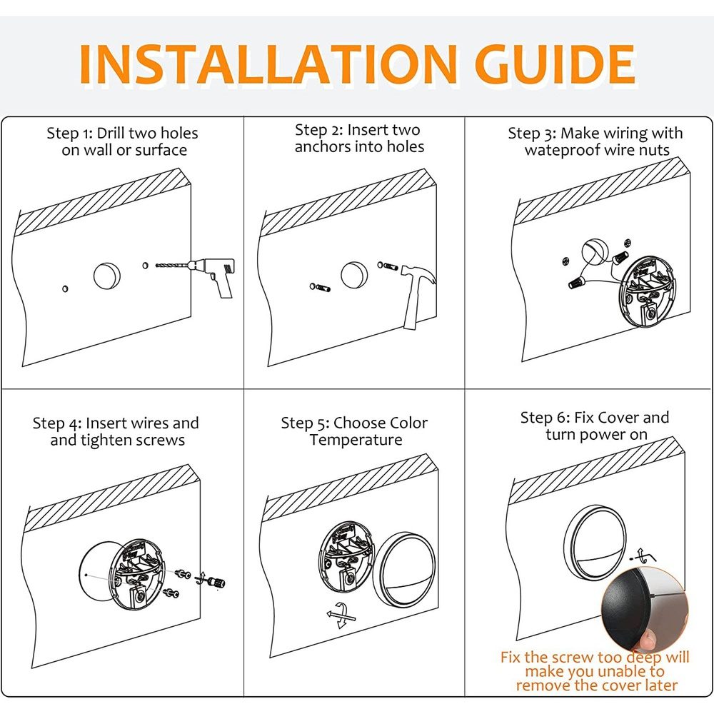 DLAC02 6-Pack 3CCT 3W Low Voltage LED Outdoor Half Moon Deck Lights Package, 12V LED Step Patio Landscape Lights