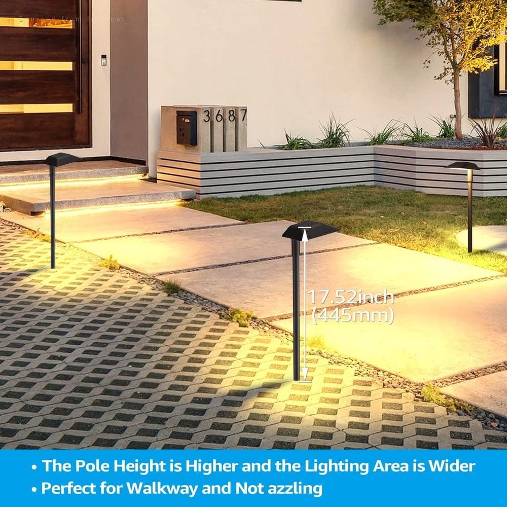 ALP59 4-Pack LED Low Voltage Pathway Lights, Outdoor Landscape Lighting,  Aluminum Housing, 5W 12V AC/DC Path Lights for Driveway, Garden, Lawn, IP65