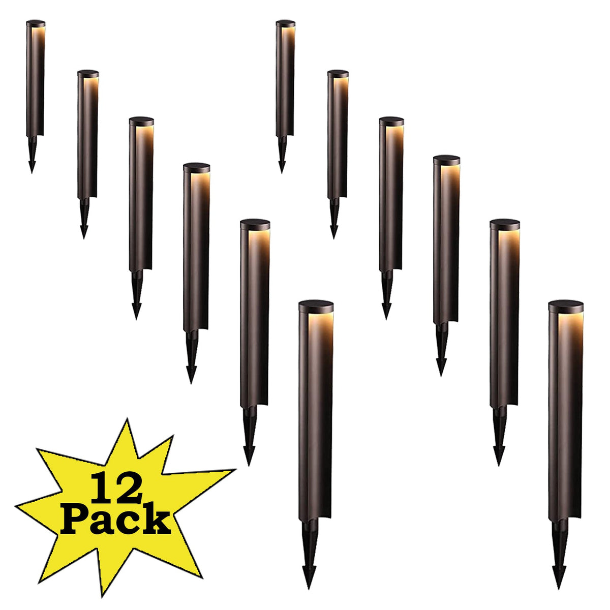 12Pack of Side Lit Path Lights Outdoor Landscape Lights Kings