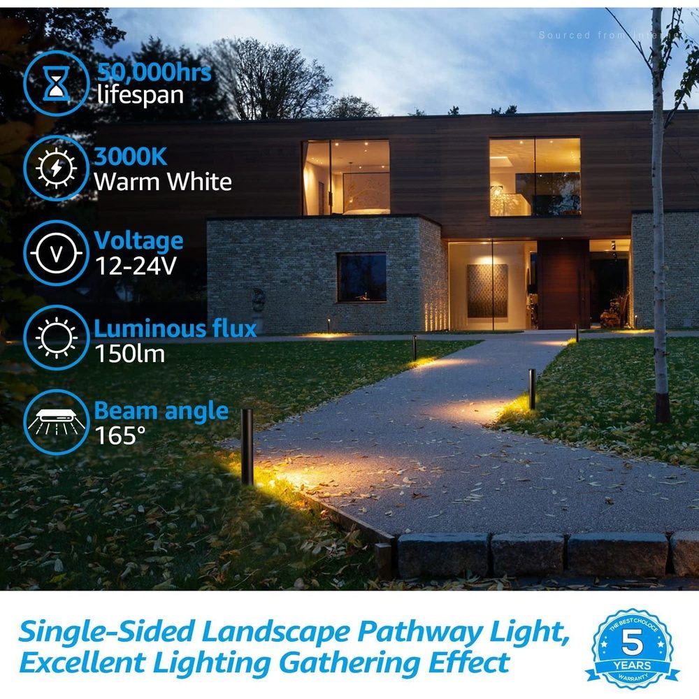 ALP16 6-Pack 5W LED Landscape Pathway Light Package, 12V Low Voltage Side Lit Path Lights