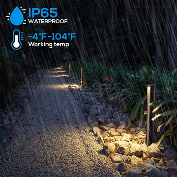 ALP59 4-Pack LED Low Voltage Pathway Lights, Outdoor Landscape Lighting,  Aluminum Housing, 5W 12V AC/DC Path Lights for Driveway, Garden, Lawn, IP65