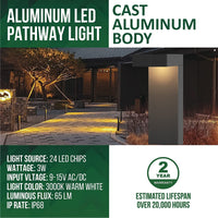 ALP19 4-Pack 3W LED Landscape Pathway Light Package, 12V Low Voltage Modern Path Lights