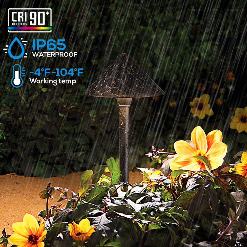 Leonlite 4 Pack LED Landscape Lighting, Low Voltage Pathway Lights, Warm White