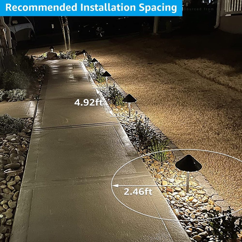 ALP49 4-Pack 3W LED Low Voltage Cast Aluminum Landscape Pathway Lights Package, Driveway Walkway Light