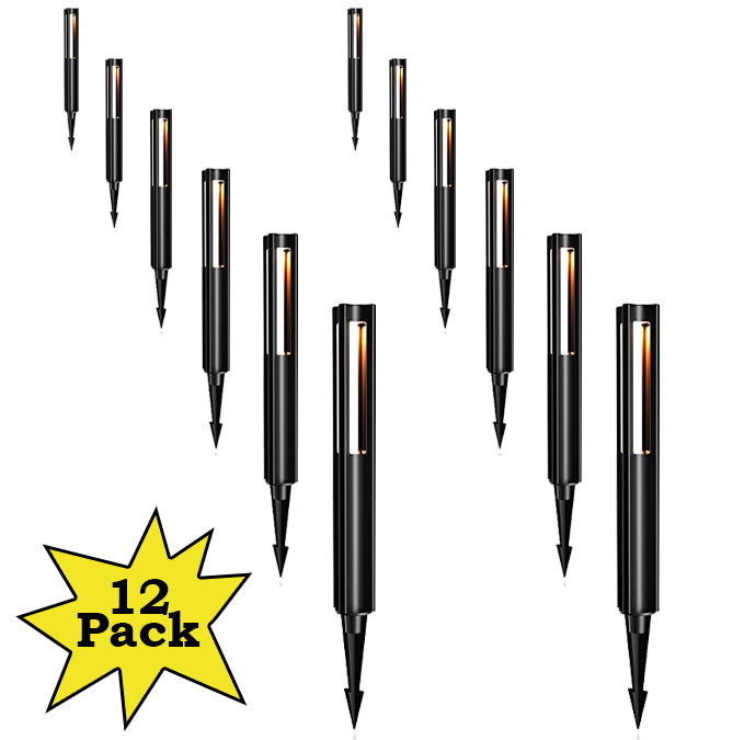 ALP53 12-Pack Low Voltage Pathway Lights Package Cast Aluminum, 3W 12V AC/DC LED Walkway Lighting