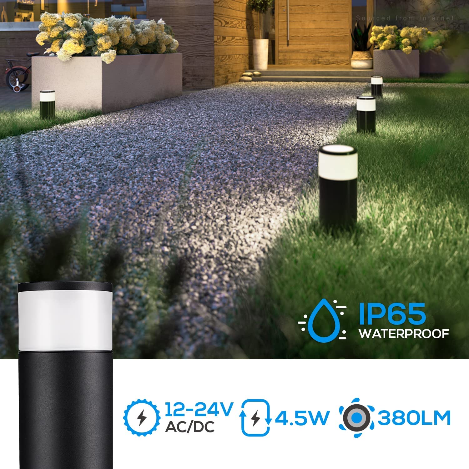 Path Lights Led Simple 8-Pack of Modern LED Path Lights | Durable Walk Way Lights