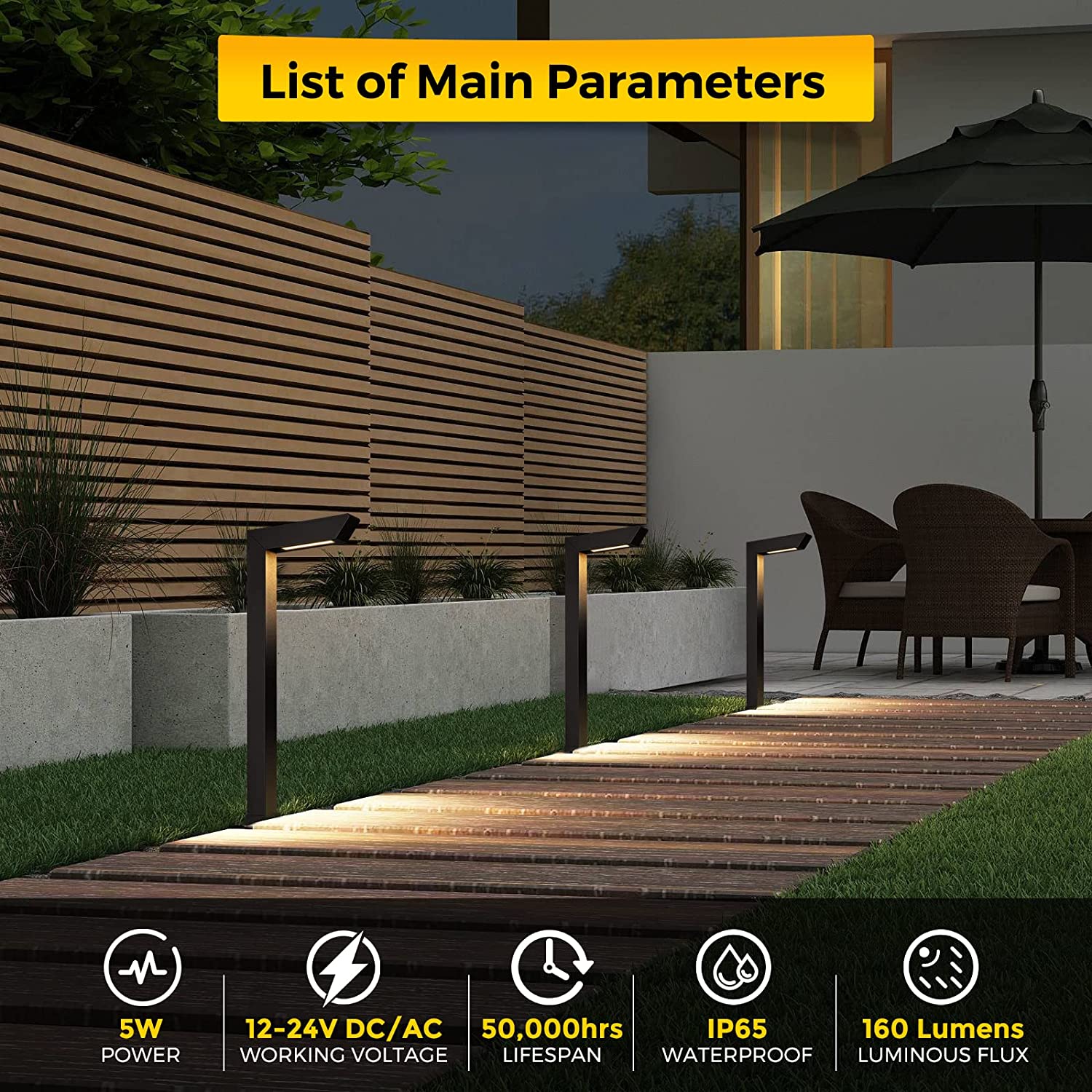 Led Garden Path 6-Pack of Modern LED Path Lights | Durable Walk Way Lights