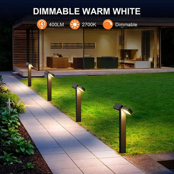 ALPR12 4-Pack RGB LED Landscape Pathway Lights Package, 8W Low Voltage 12V Bollard Outdoor Landscape Lighting