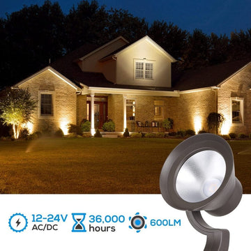 ALSR03 4-Pack RGB LED Landscape Spot Lights Package, 12W Low Voltage 12V Directional Outdoor Landscape Lighting
