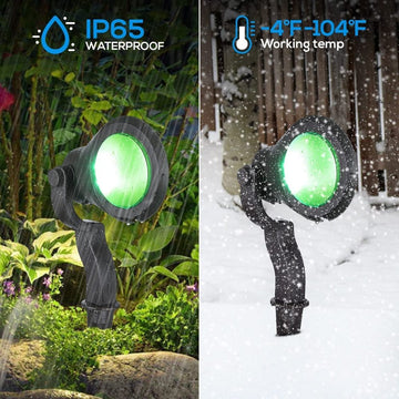 ALSR03 4-Pack RGB LED Landscape Spot Lights Package, 12W Low Voltage 12V Directional Outdoor Landscape Lighting