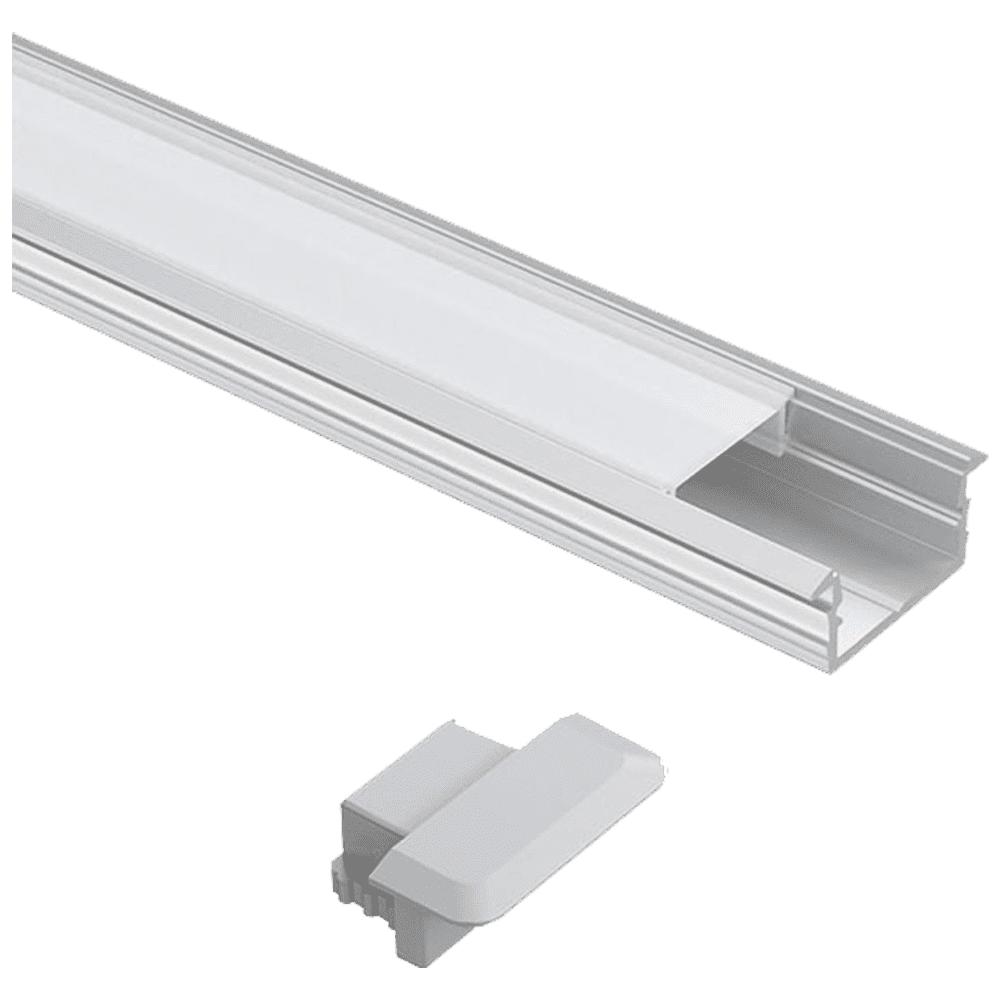 Canal de aluminio LED ancho, perfil de aluminio, paquete de 10 con  accesorios de montaje completos para tira de luz LED de hasta 0.630 in