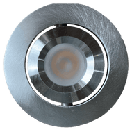 CB05 1.5W DC12 Low Voltage Round LED Cast Aluminum Recessed Cabinet Puck Light Down Lighting Fixture - Silver / 3000K Warm White
