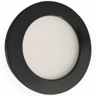 CB07 1.8W DC12V Round LED Dimmable Cast Aluminum Recessed Cabinet Puck Light Down Lighting Fixture - Black / 3000K Warm White