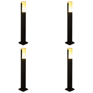 CDPA60 4x/8x/12x Package 12V Low Voltage 3000K Warm White LED Bollard Landscape Light | Low Voltage Aluminum Path Light - 4 Pack