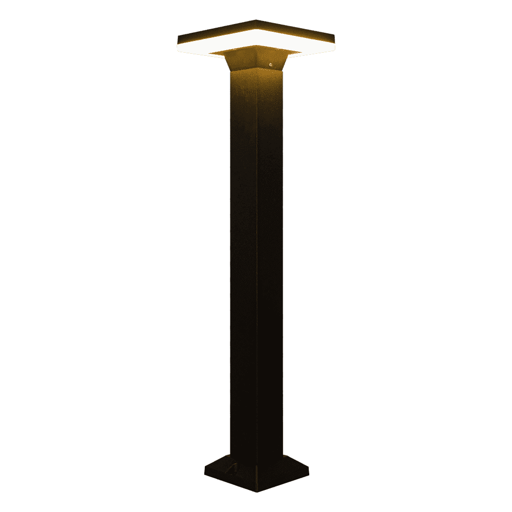 CDPA63 12W Bollard Pathway Lighting LED Square Top Modern Low Voltage - Kings Outdoor Lighting