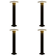 CDPA63 4x/8x/12x Package 12W Aluminum Bollard Pathway Lighting LED Square Top Modern 12V Low Voltage - 4 Pack