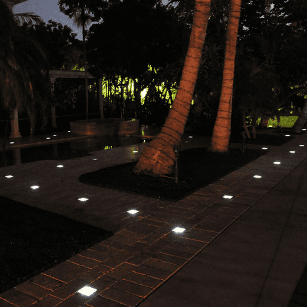 CRG30 Low Voltage In Ground RGBW or WW LED Brick Paver Light Square IP67 Waterproof.