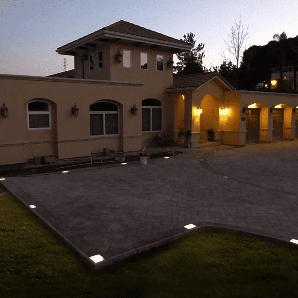 CRG30 Low Voltage In Ground RGBW or WW LED Brick Paver Light Square IP67 Waterproof.