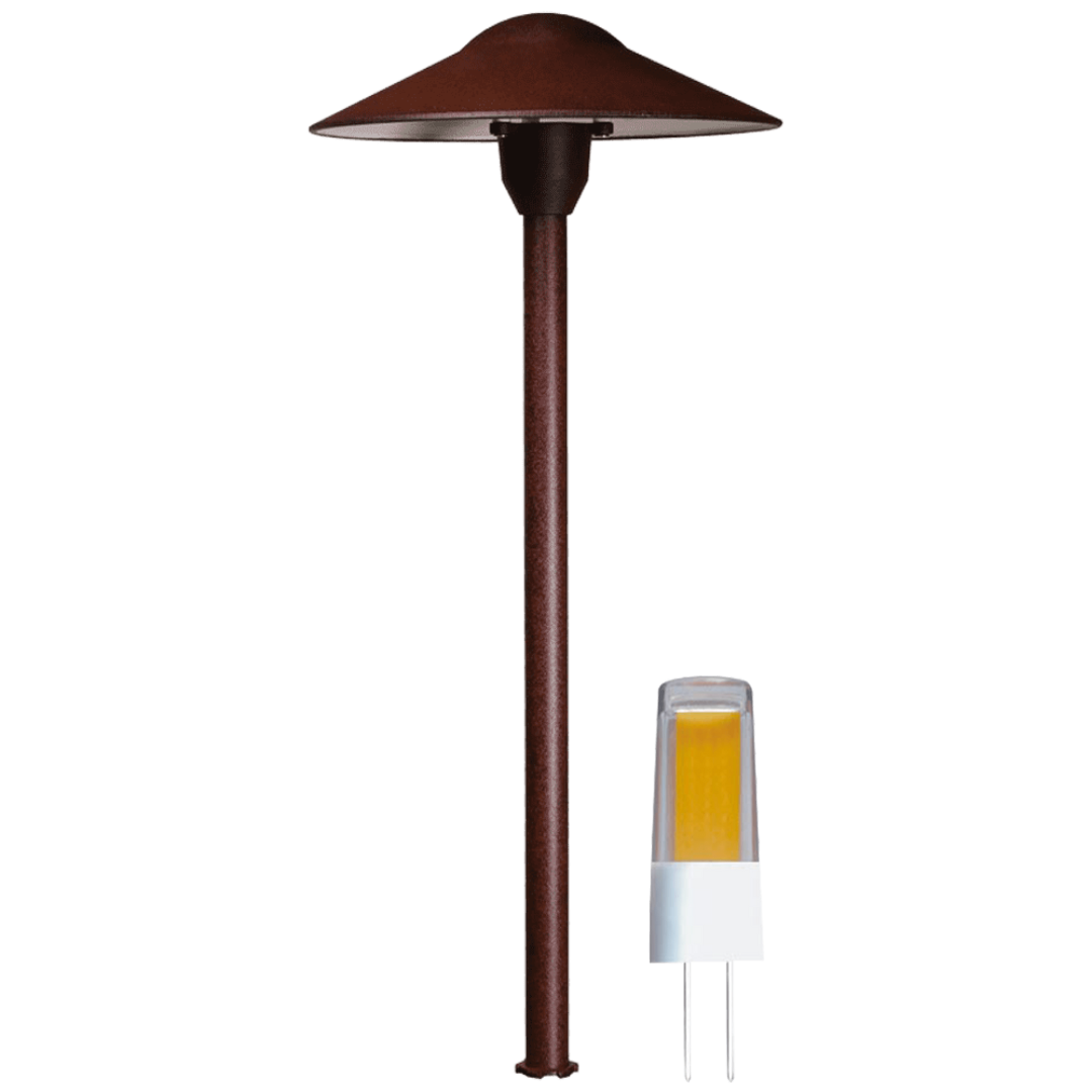 3W LED Mushroom Path Light - Low Voltage 12V Brass Outdoor Landscape Lighting