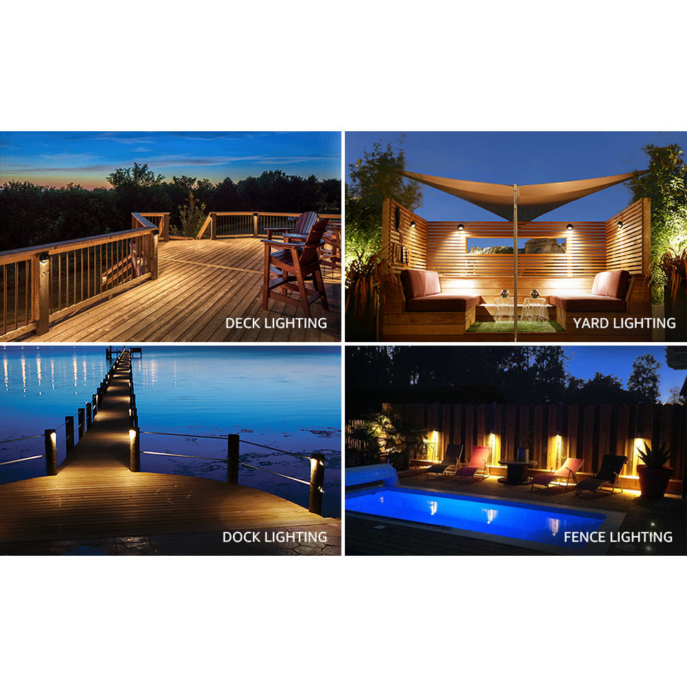 DLA01 12-Pack Bronze 2.5W Low Voltage LED Outdoor Half Moon Deck Lights Package, 12V LED Step Fence Landscape Lights