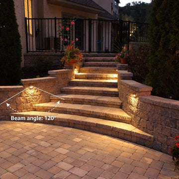 LED Outdoor landscape lighting round stainless steel half brick step