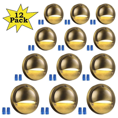 Brass Landscape Light | Waterproof & Easy to Install 12-Pack Without Bulbs