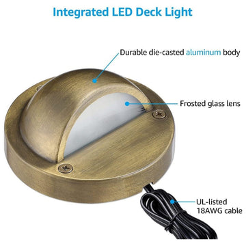 12-Pack of DLA01 Low Voltage Deck Lights  Outdoor Step Lights – Sun Bright  Lighting