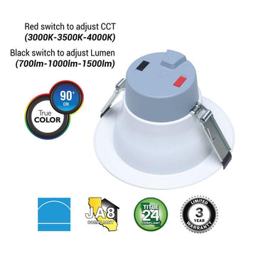 6" 3CCT Selectable LED Commercial Downlight Dim ES.