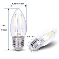 E26 4W LED Filament Edison Bulbs Dimmable Energy Saving Waterproof Light.