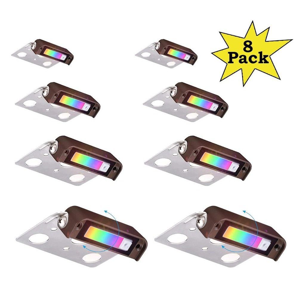 ELA04 8-Pack 4 Inch 1W RGB LED Retaining Wall Lights, Hardscape Color Changing 12V Low Voltage Landscape Lights