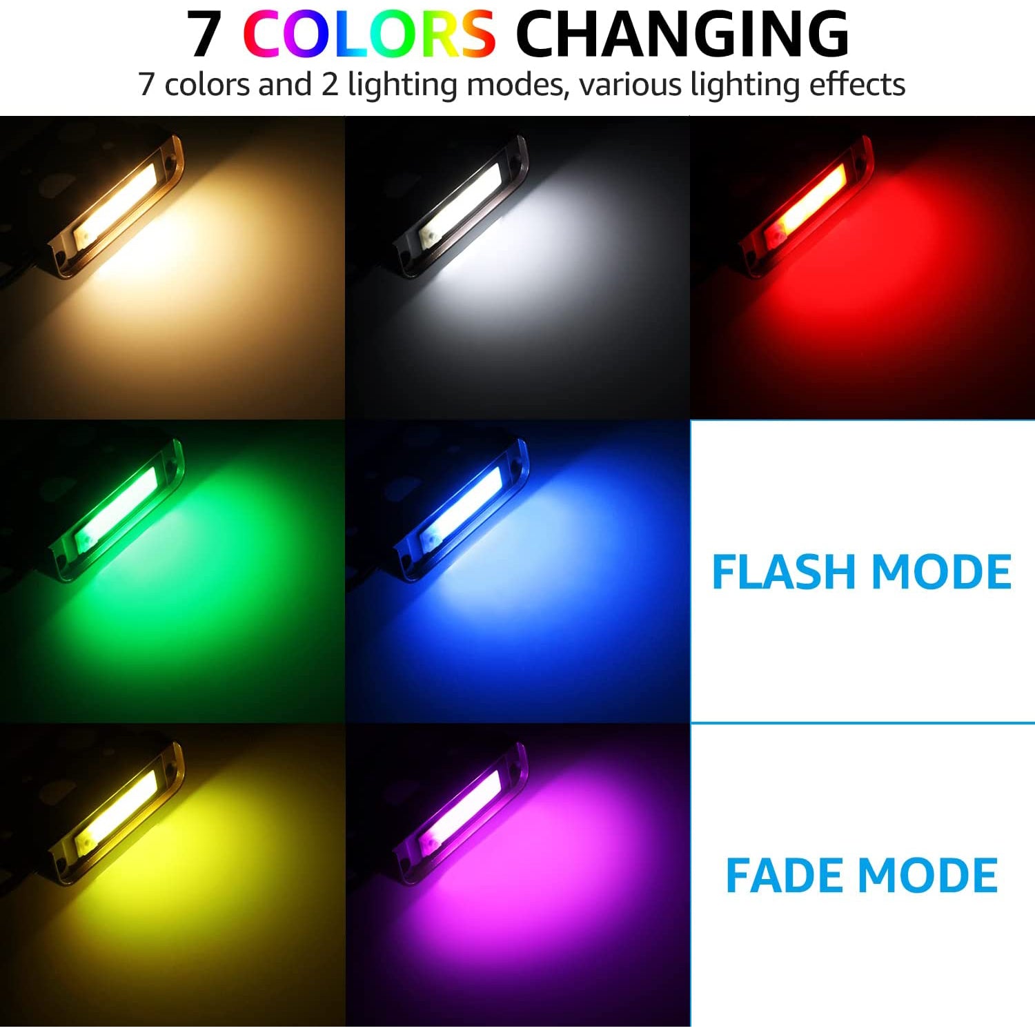ZZXX 5W RGB Retaining Wall Lights - 8 Pack Color Changing Low Voltage Outdoor Landscape Lighting